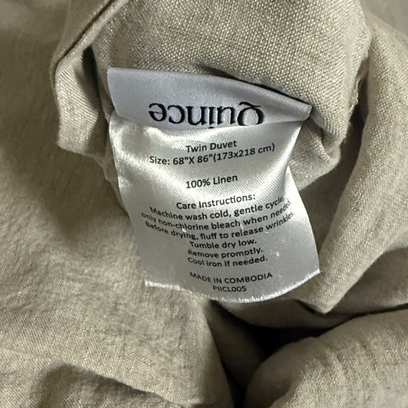 Quince european linen duvet cover set twin - Picture 6 of 7